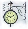 garden decorative double face metal two sided clock
