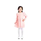 New fashion baby girl spring cotton pink long sleeve lace dress evening dress for children clothes