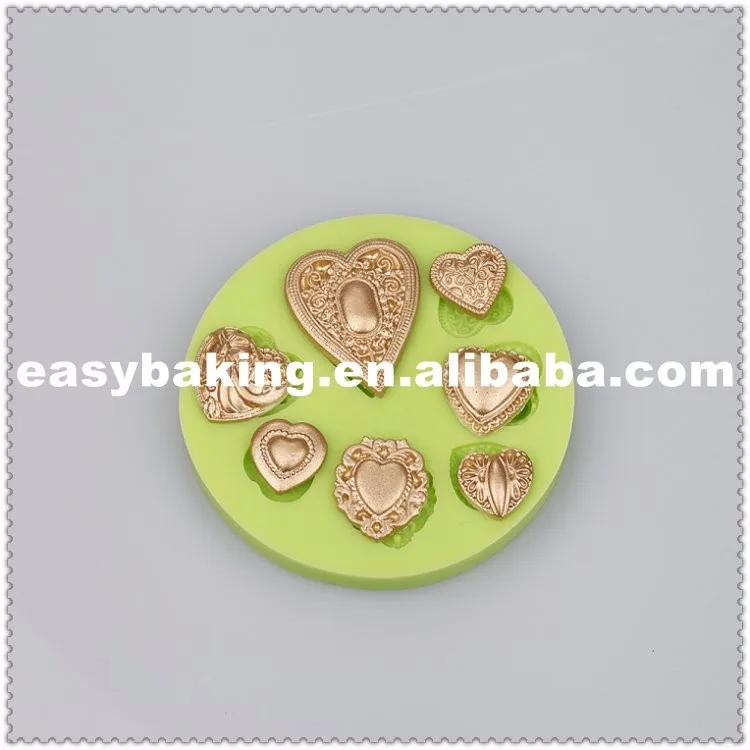 ES-7019 Love Heart Shape Kuchendekoration aus Fondant-Silikonformen