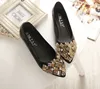 X80809B autumn and winter korean style ladies Rhinestone beaded flat shoes women casual unique flats shoes