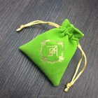 Custom Velvet jewelry Pouch Bag with Gold Foiled LOGO