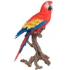 hand painted parrot figurine 3d red macaw bird resin display home decoration