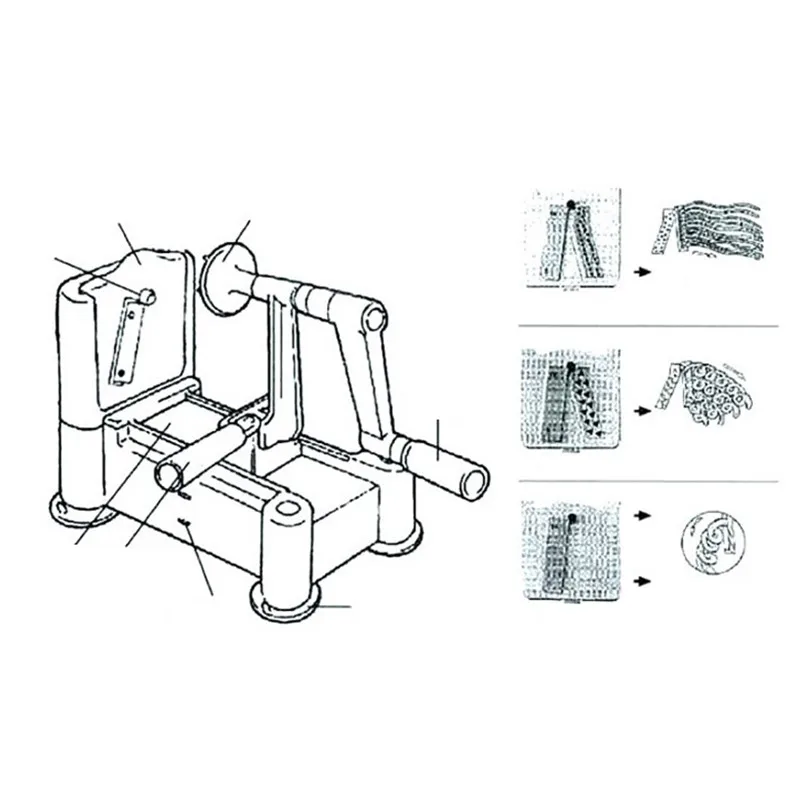 3 In 1 Fruit Peeler Spiral Vegetable Slicer Cutter Shred Kitchen Tools Easy To Clean Mandoline Chopper SpiralizerKnife KC1466