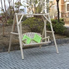 Outdoor Wooden Garden Log Swing For Adults
