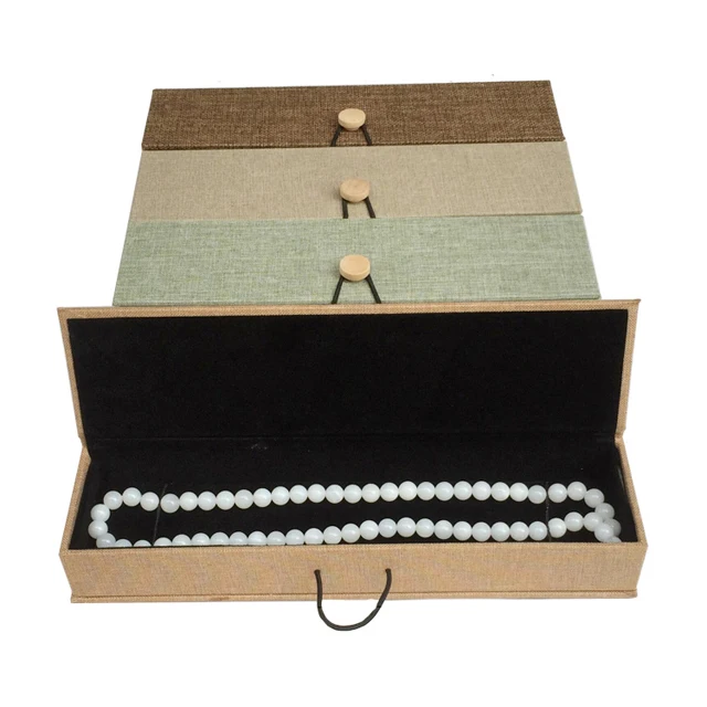 factory custom linen fabric gift packaging box/ jewelry
