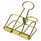 Office supplier school accessories colorful hollow out paper gold small metal wire binder clips