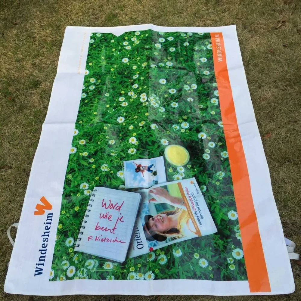Picnic mat made by Waterproof Woven Fabric with Full colors LOGO printing