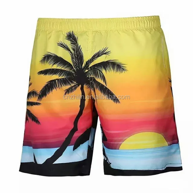 super cool sublimation printing pattern men"s beach short pants