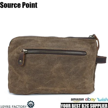 waxed canvas hanging toiletry bag