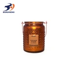 Cheap coloured votive glass candle holder new shape golden color wax jar