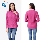 OEM service long sleeve spring formal 100% cotton poplin womens blouses for work