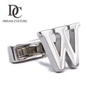 wholesale make your own design custom metal W figure cuff links for men