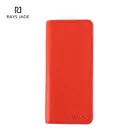 Factory OEM genuine leather card holder 4.7 inch cellphone wallet in red