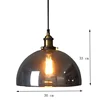 Semicircle Pendant Light With Clear Glass Lampshade For Indoor Used, Half-Globe Industrial Ceiling Lamp