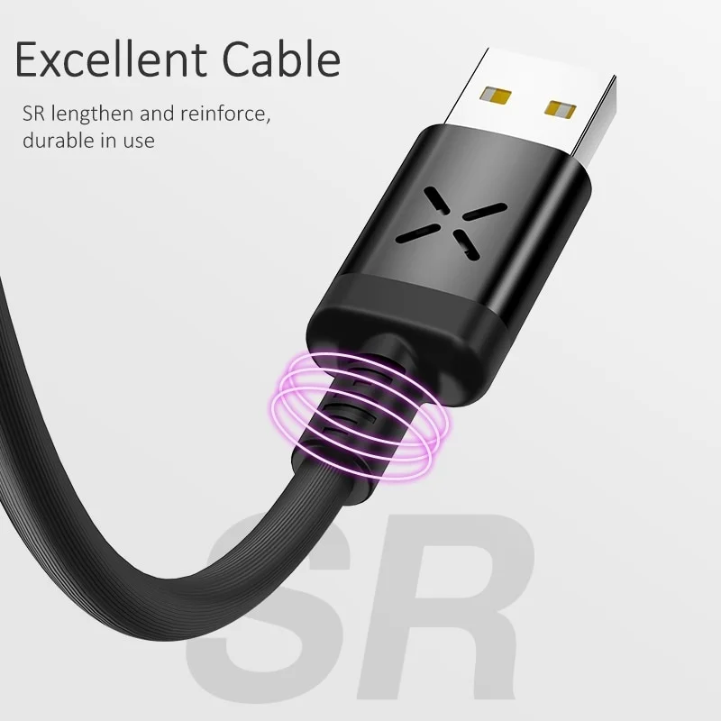 Volume Control Dance LED Light Flash Cable Data Sync 2A Fast Charging USB Cable - ANKUX.COM