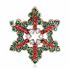 Contemporary Jewelry Alloy Rhinestone Snowflake Brooch For Christmas