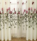 Embroidery 100% polyester curtain with voile fabric