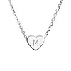 wholesale women fashion 925 sterling silver heart necklace with initial pendant
