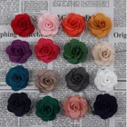 custom made multi color fabric flower brooch lapel pin