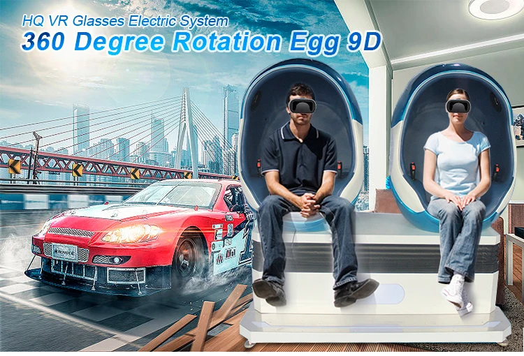 Ximox Virtual Reality Video Game 2 Seats 360 Degree 9d Egg VR Cinema Simulator
