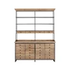 European style simple design 180*48*230 cm recycled south pine steel antique bookcase