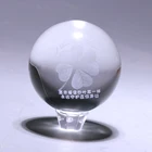 2019 Made in China product a clover shape of 3d laser glass crystal ball craft