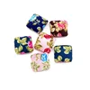 custom made colorful floral print flatback square fabric cover button for jewelry