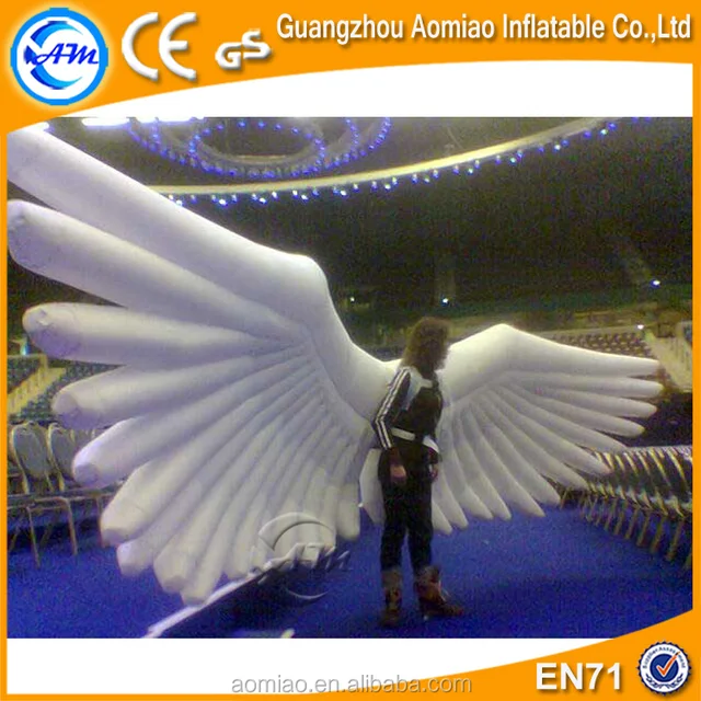 big white inflatable angel wings, inflatable wings costume for