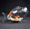 2018 hot selling wholesale factory price clear glass fish shaped bowl
