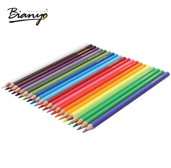 oem logo high quality 72 colors colored pencils hexagon wooden