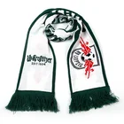Custom Made Acrylic Jacquard Hot Knitted Knit Football Fans Soccer Team Scarf Knitting Pattern With Tassels