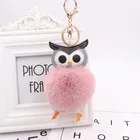 new products 2018 owl keychains/floating keychain/fur keyring