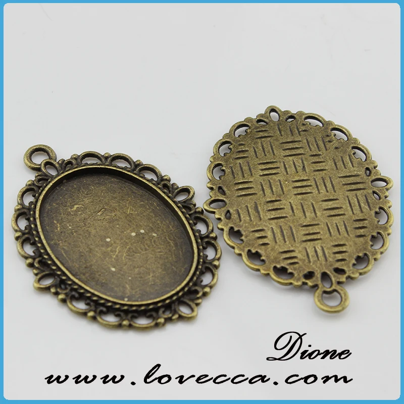 Antique bronze alloy cameo trays ,alloy pendant base for cabochons,fashion necklace pendant tray