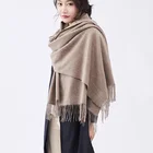 custom pure cashmere scarf knitt new deign thick wool travel blanket oversize long shawl