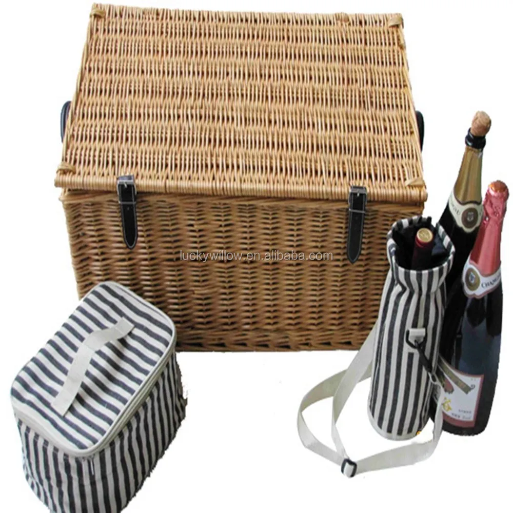 brown willow picnic basket 4 person