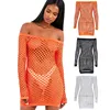 2019 fashion 3 colors off shoulders boat neck sexy bodycon baby doll bodysuit mesh lingerie fishnet mini dress