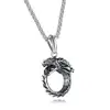 New Vogue Stainless Steel Gold Black Silver Snake Ring Pendant For Men