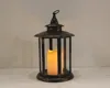 BATTERY OPERATED PLASTIC LED CANDLE LANTERN, WITH TIMER FUNCTION, AMBER FLICKERING