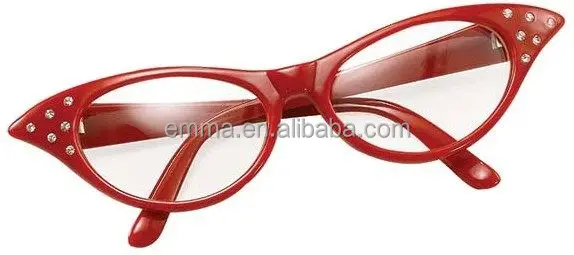 1950 s 50 s occhiali rosso grasso perdere moneypenny signore vestito operato TG17063