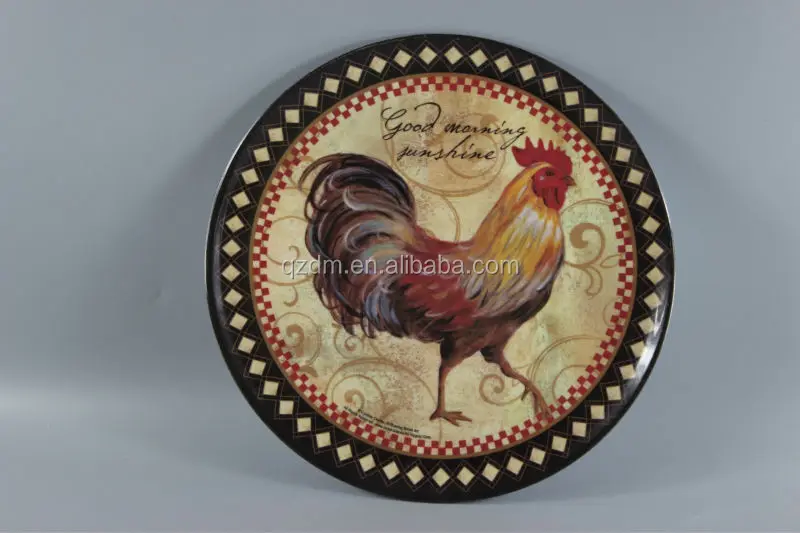 American cock print melamine plates