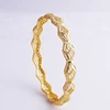 Hollow Design Diamond Shape Link for Woman Girls 18k Gold Plated Jewelry Bangle