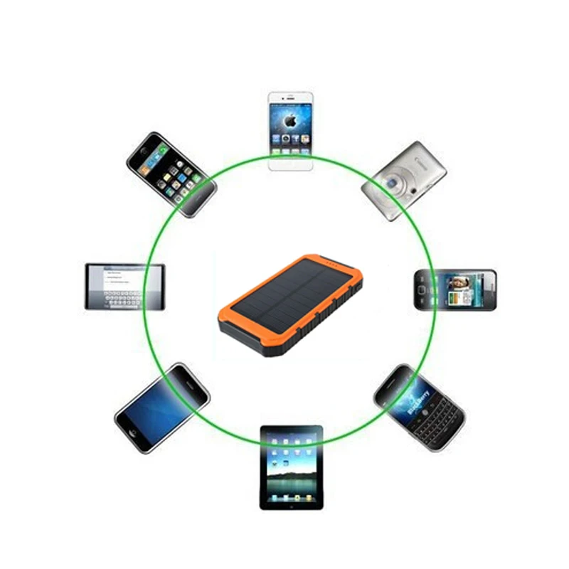 Cell Phone Usb Charger Waterproof Mini Solar Panel Power Bank Mobile 