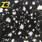 Beautiful design plain weave 100 75D polyester white flower printed chiffon fabric for women apparel
