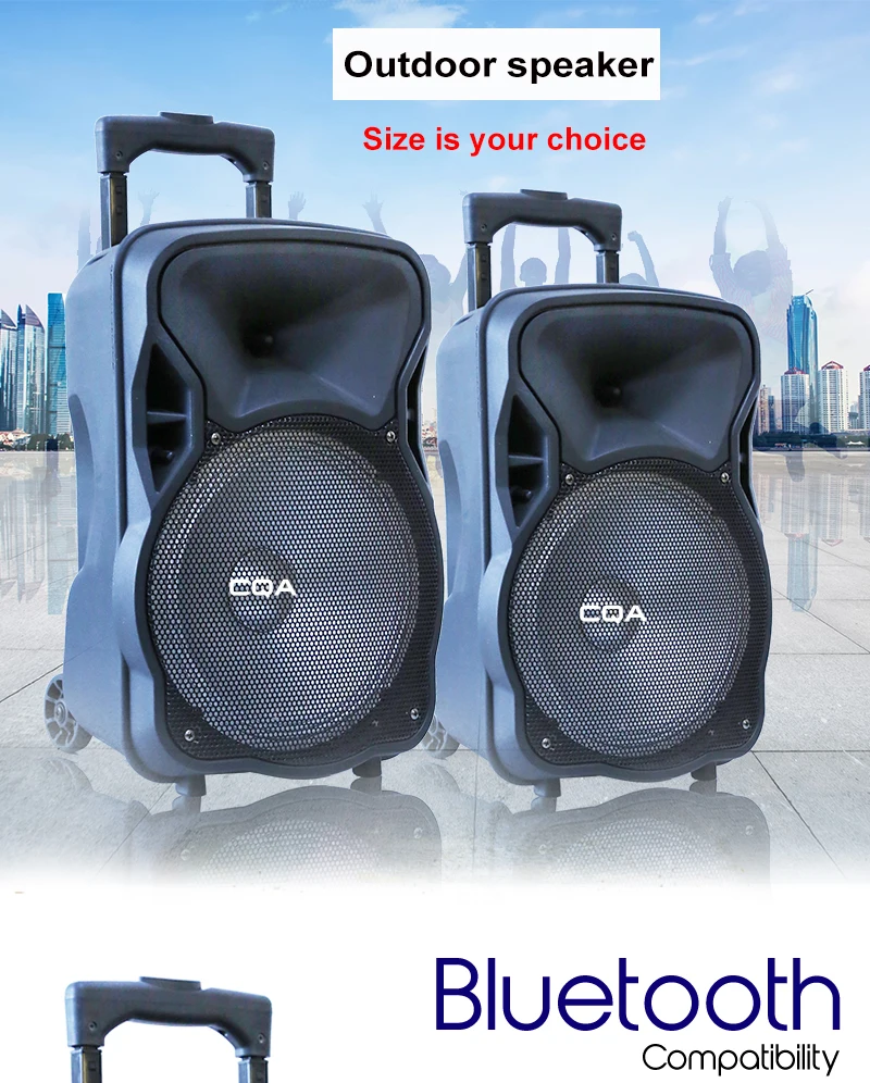 12 inch trolley pa powered dj sound system speaker with mic tamil mp3 songs - ANKUX.COM