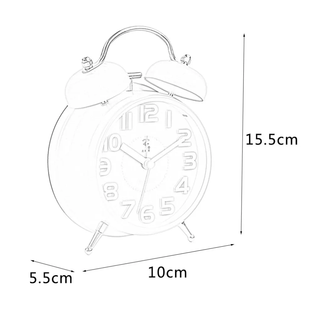 Free Shipping! Round Shape Large Size Silent Alarm Clock Fashion Personality Lazy Student Kid Alarm Clock Beside Bed 5 Colors