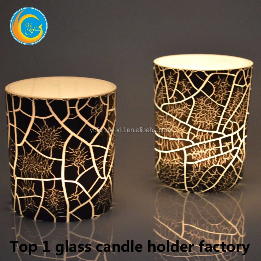 crack glass candleholder