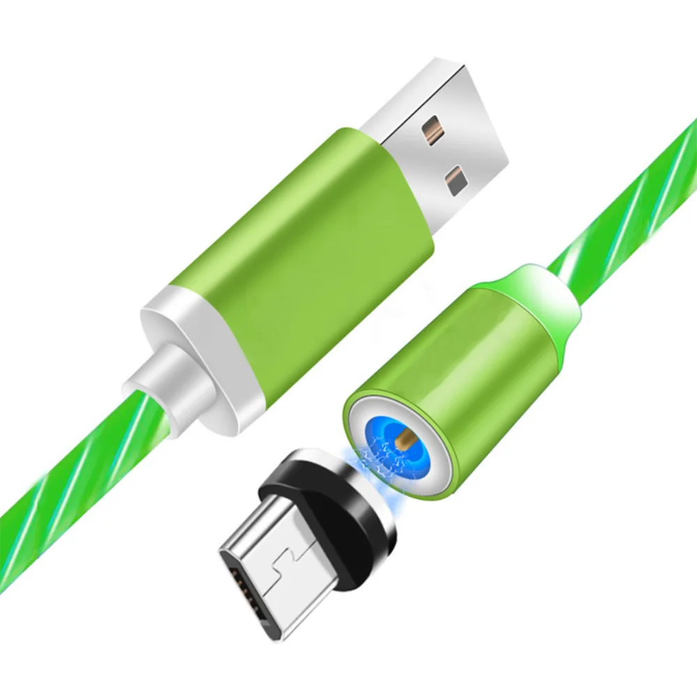 Migliore Vendita 3 in 1 Led USB Magnetico Cavo di Ricarica 2.0A Flusso Luminoso Micro USB Cavo a 360 Gradi di Ricarica Veloce tipo C Cavo di Illuminazione - ANKUX Tech Co., Ltd