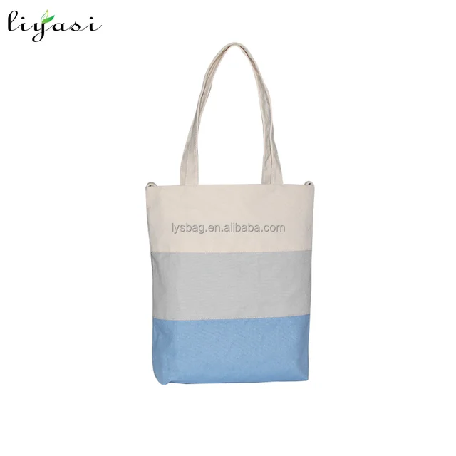 cotton fabric stripe canvas beach tote bag eco friendly handbag