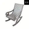 relax rocking chair with stool in beige colour,wring chair,antique wooden chairs for children