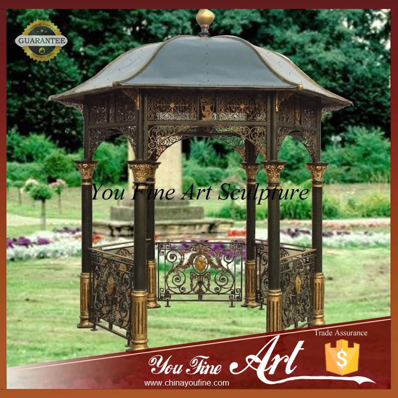 Antique Style Wrought Iron Garden Gazebo With Iron Roof - Buy Garden